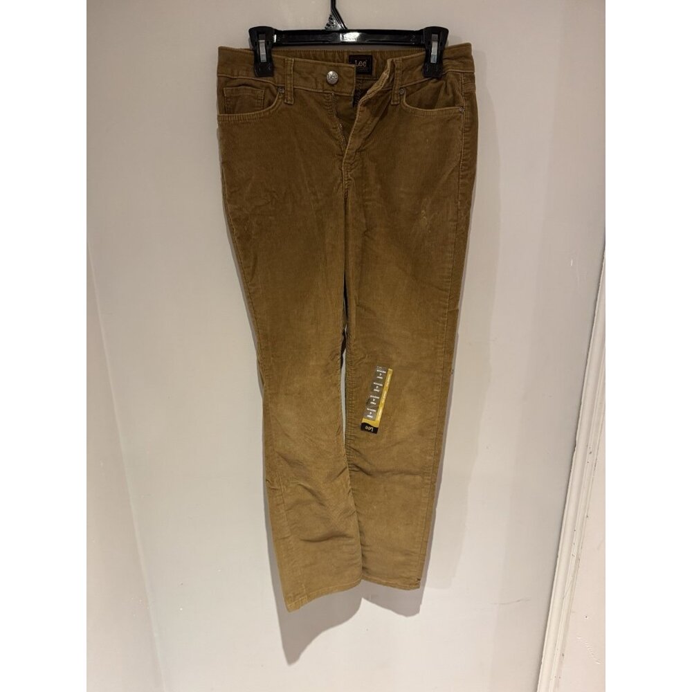 Lee Womens Legendary Straight Leg Mid Rise Ginger Corduroy Jeans 4 Medium